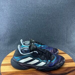 Adidas Barricade HQ8415 Men US 9.5 Sneaker Black Blue Dawn Tennis Athletic Shoes